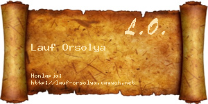 Lauf Orsolya névjegykártya